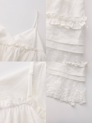 Double-Layer Lace Trim Adjustable Cami