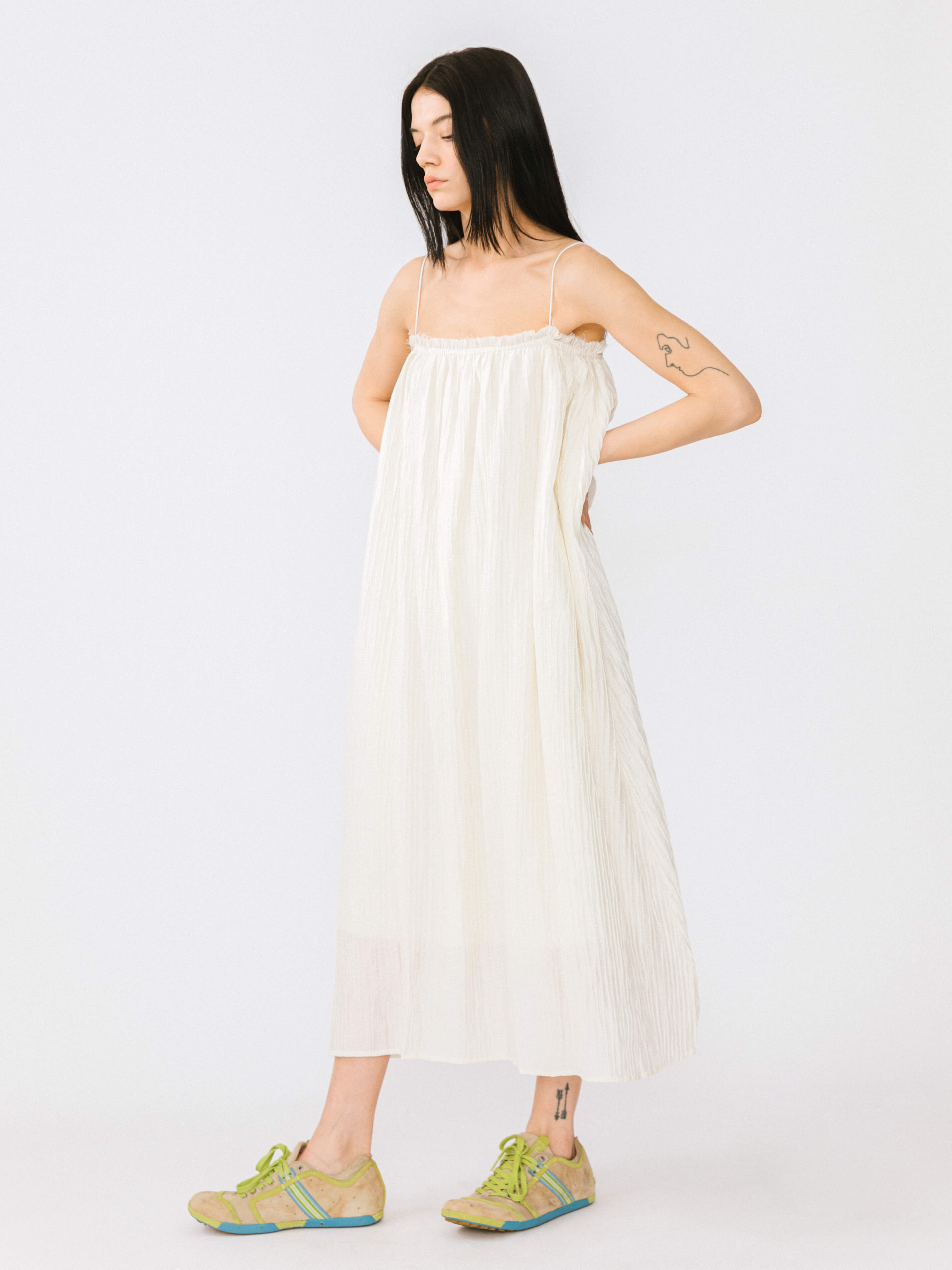 Spaghetti Strap A-line Maxi Dress-11