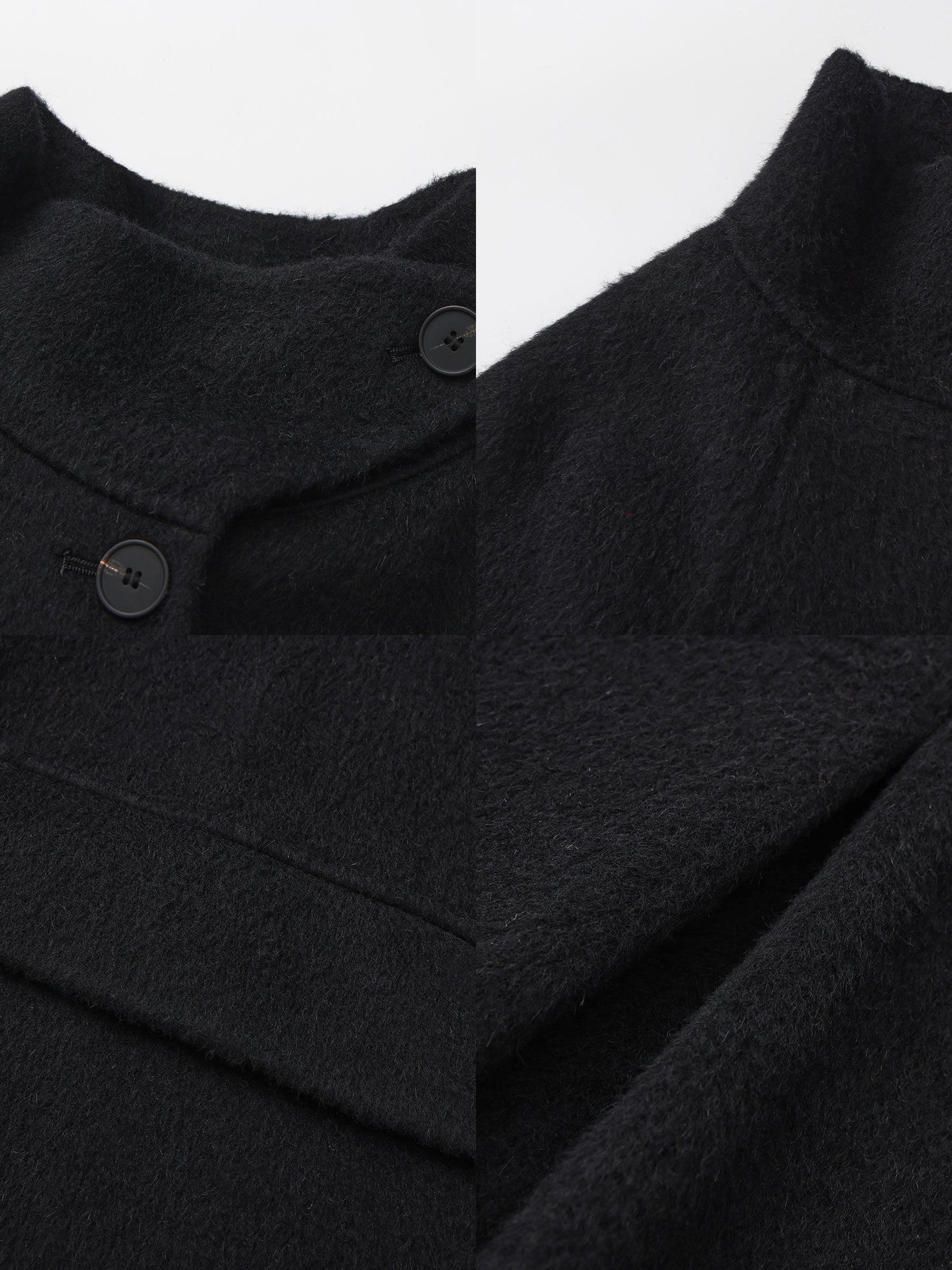 Wool Blend Stand-Collar Mid-Length Coat-9