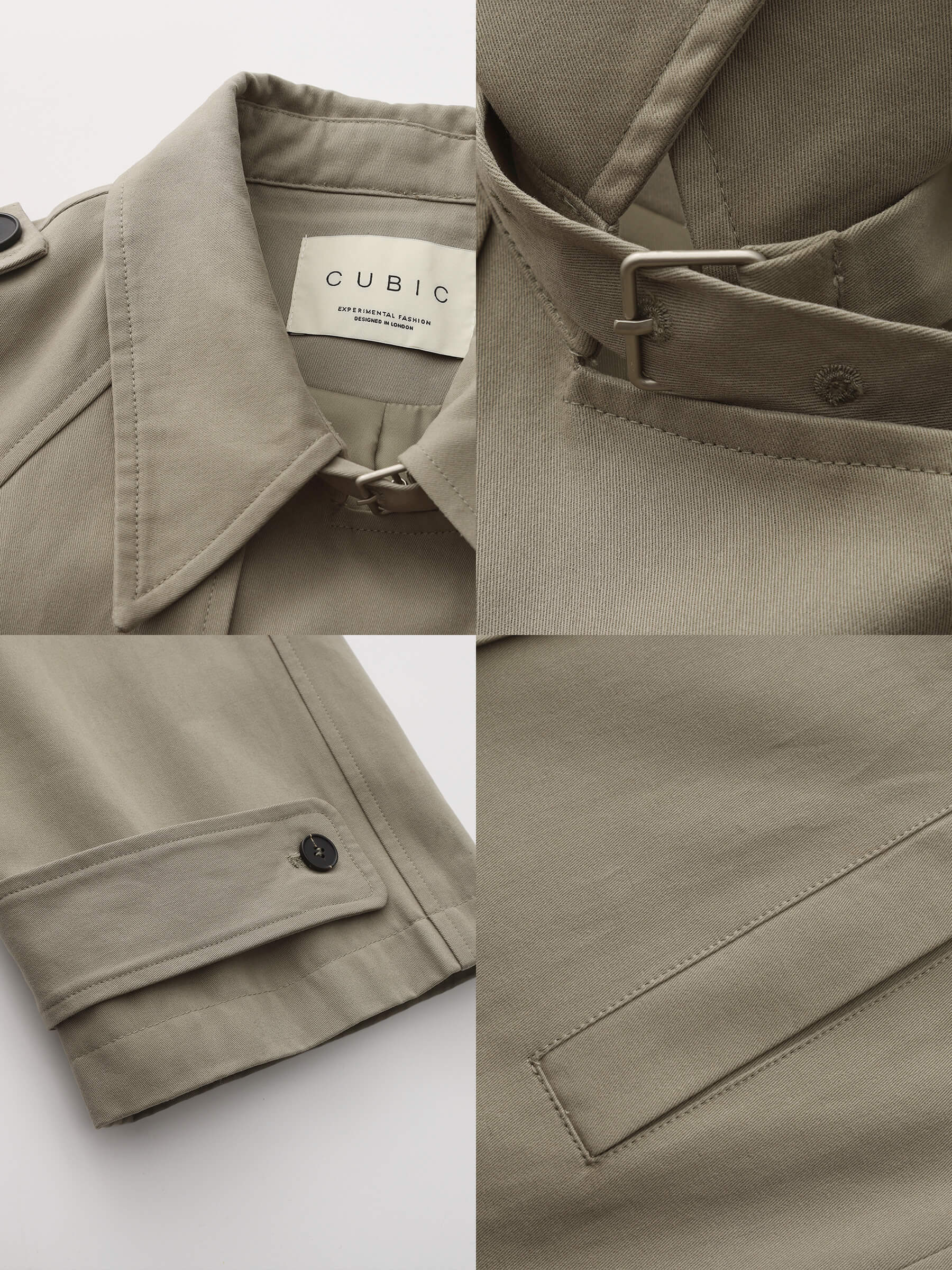 100% Cotton Oversized Mid-Length Raglan Sleeve Trench Coat-10