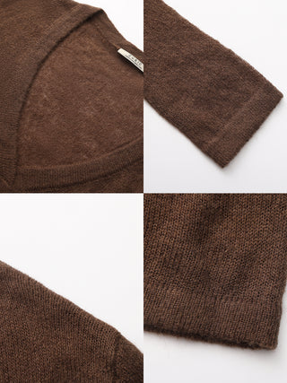 V-Neck Semi-Sheer Loose-Fit Knit Cover-Up