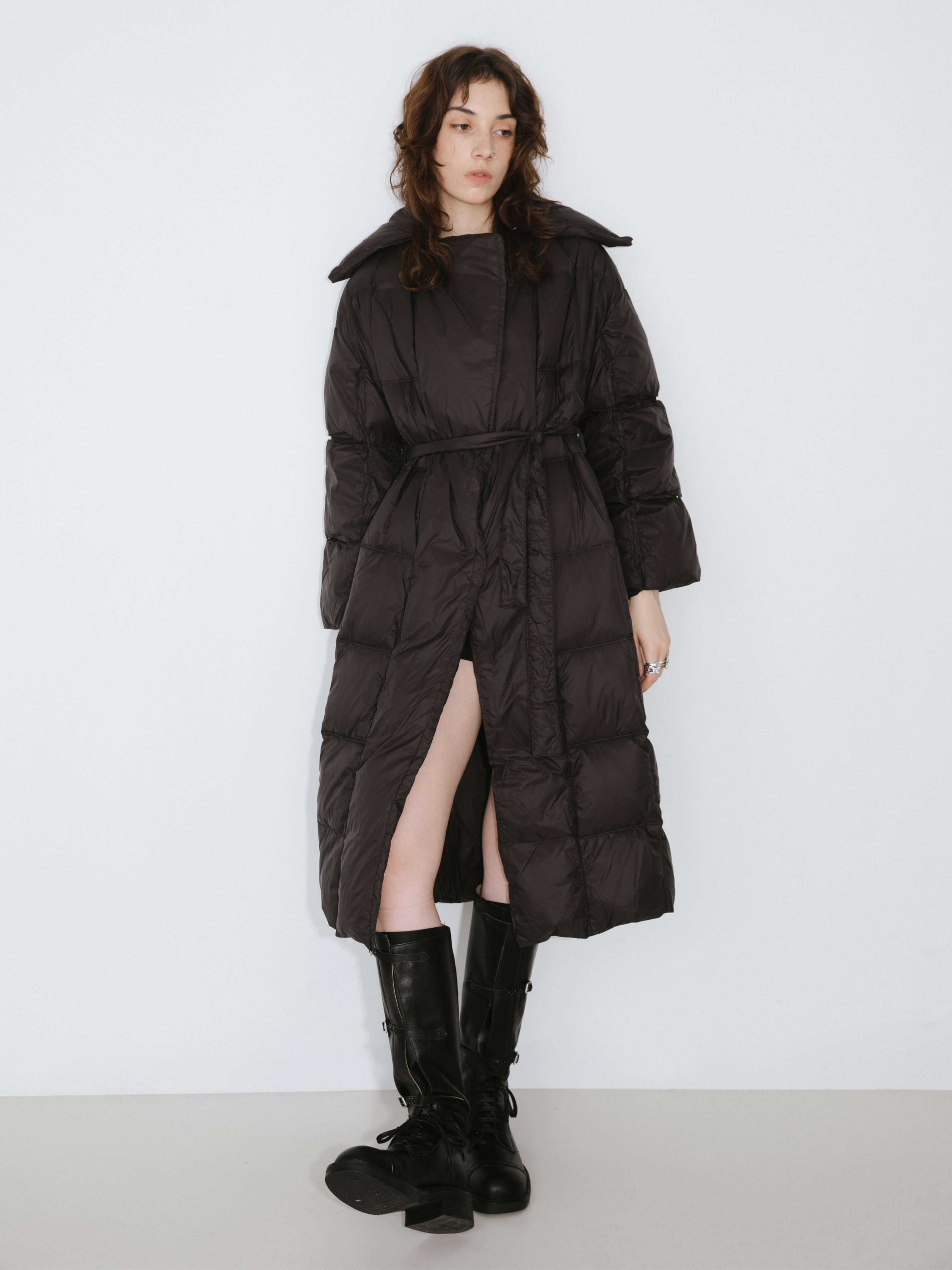 Long Boxy Down Coat-11