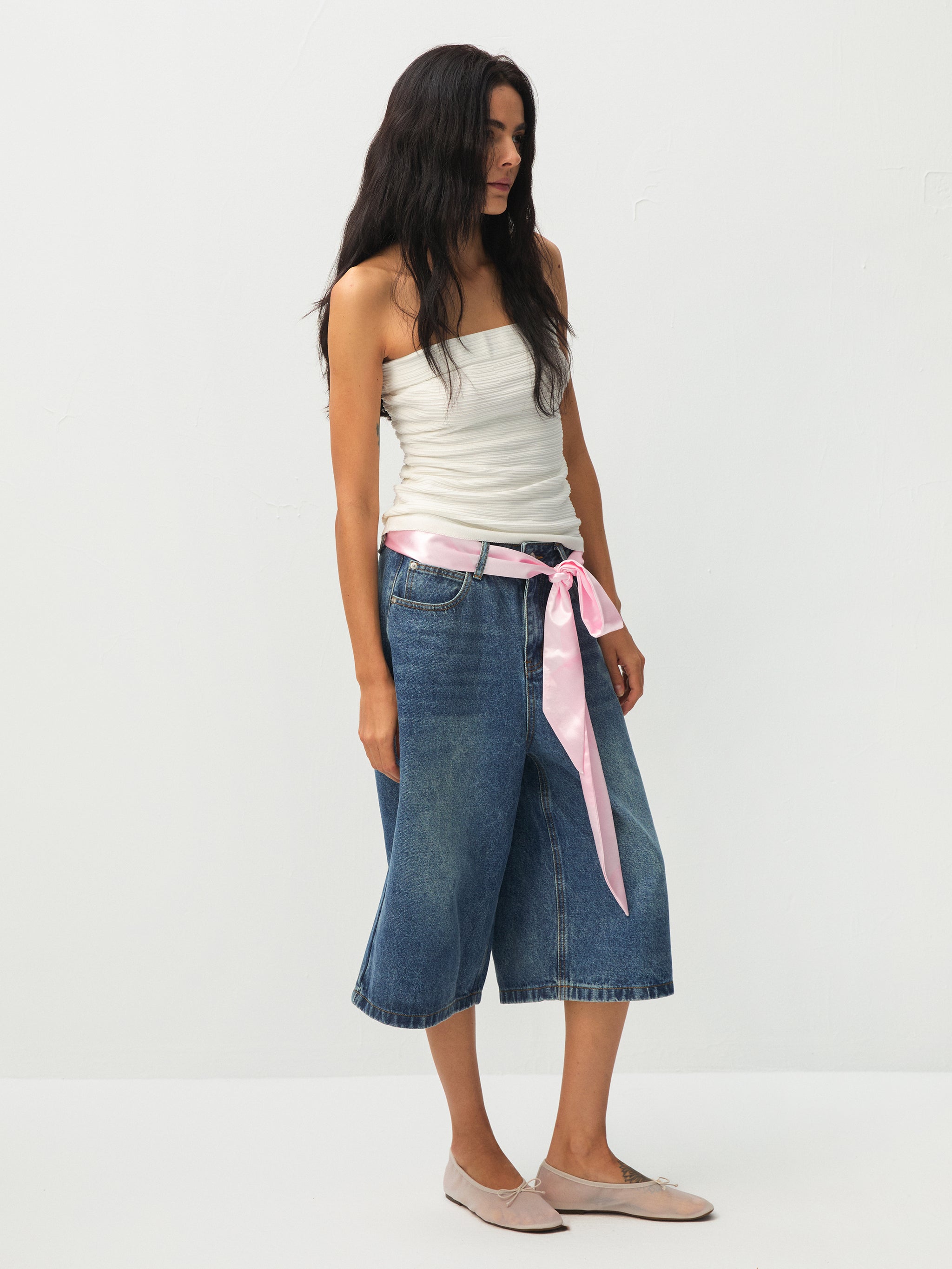 CUBIC Apple Print Satin Skinny Scarf-10