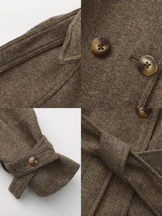 Double-Breasted Wool Blend Coat