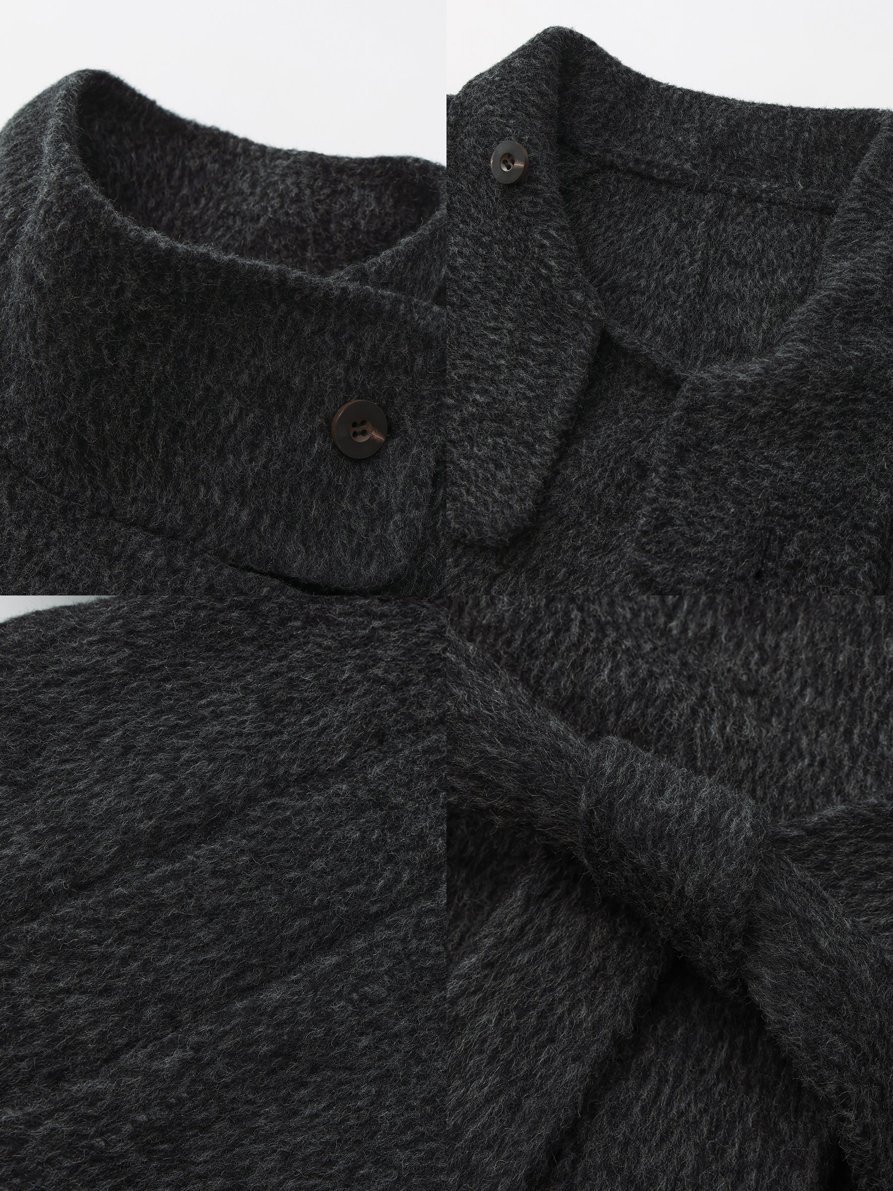 Classic Loose-Fit Stand Collar Wool-Blend Coat-9