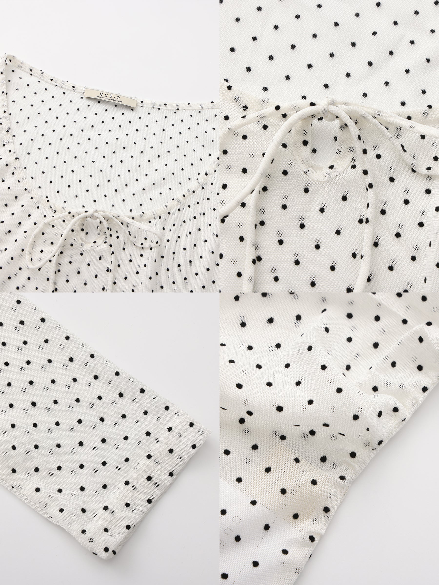 Retro Polka Dot Sheer Acetate Mesh Top-9