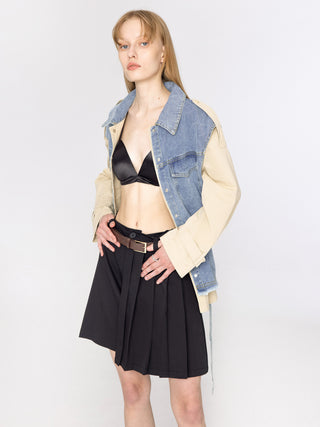 Asymmetric Pleated Mini Skirt