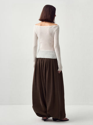 CUBIC Drawstring Rib Knit Top