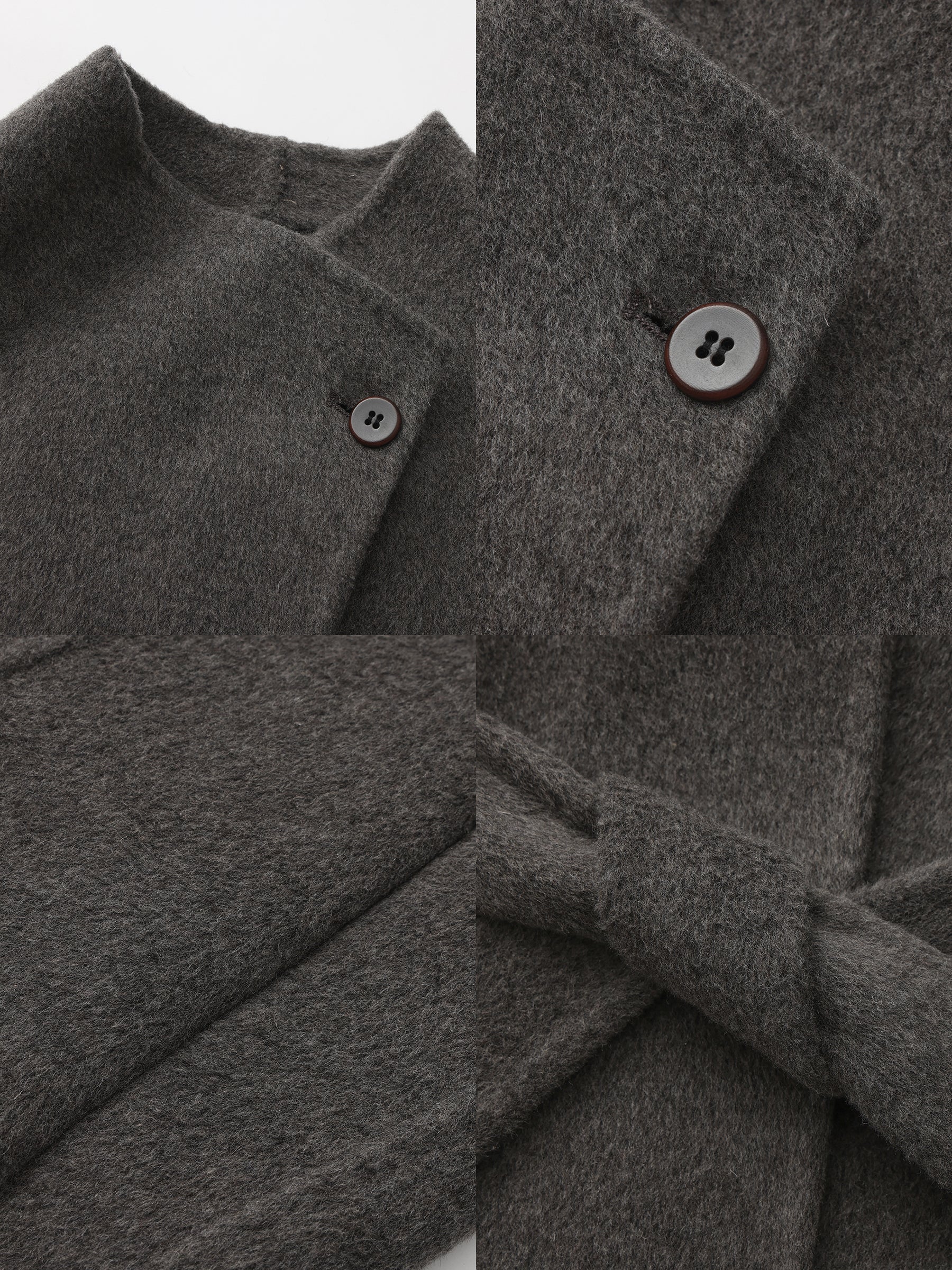 Loose-Fit Wool-Blend Stand-Collar A-Line Coat-9