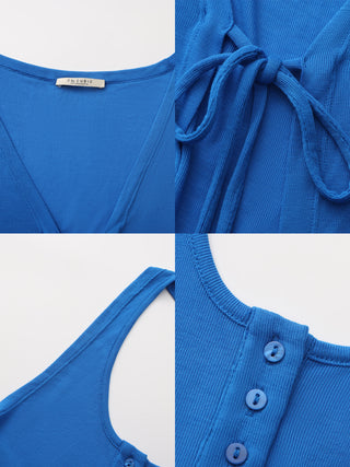 Lyocell-Blend Halter Knit Two-Piece Top