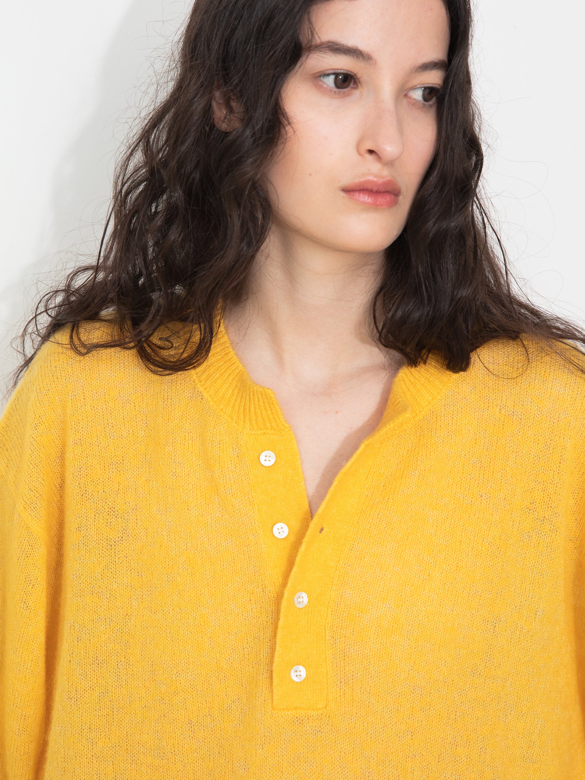 Henley Neck Loose-Fit Long-Sleeve Cover-Up-5