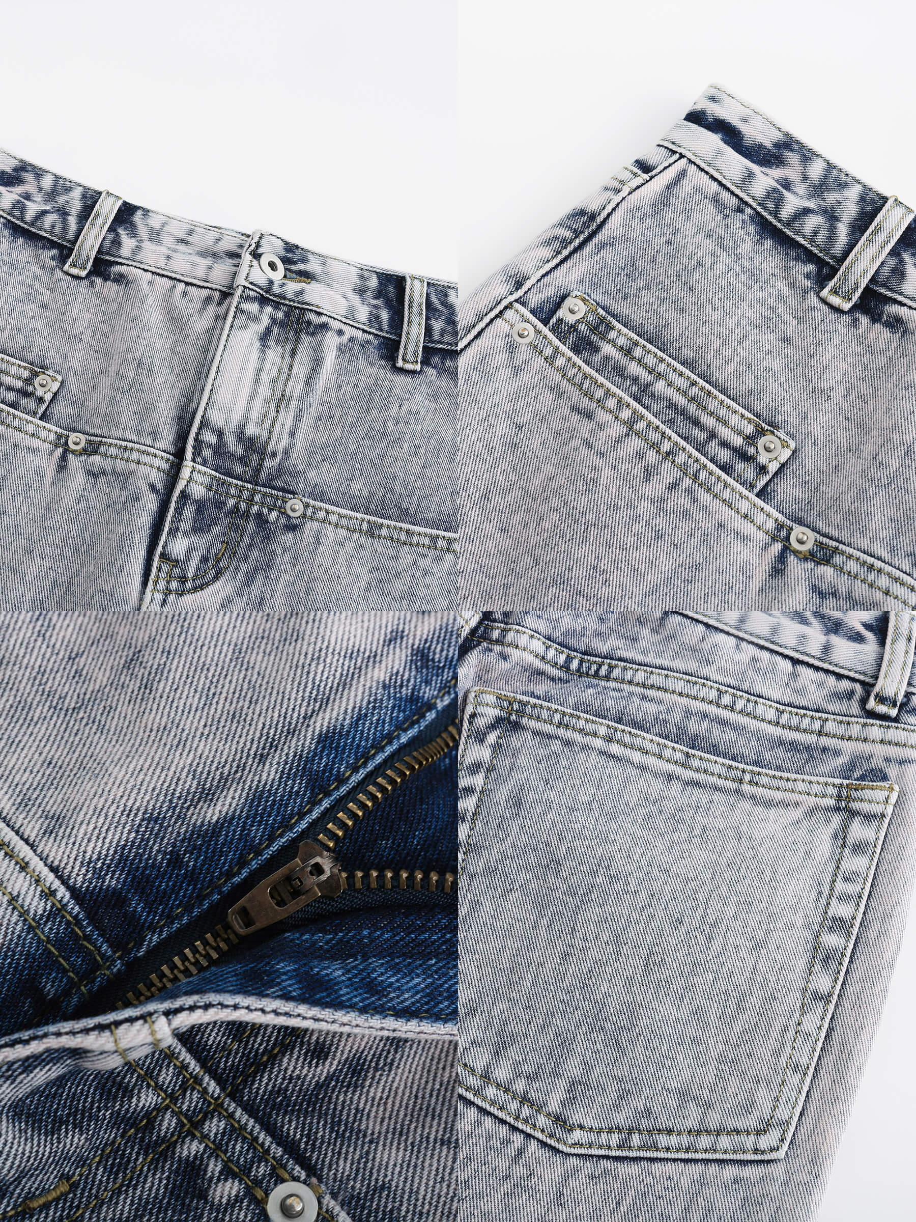 Acid Wash Denim Mini Skirt-9