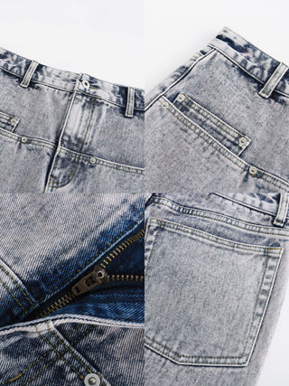 Acid Wash Denim Mini Skirt