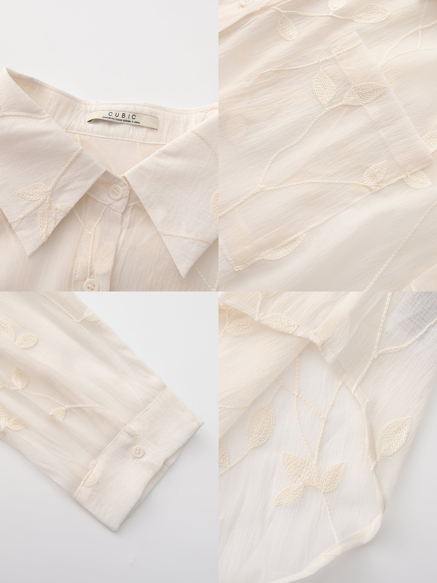 Lightweight Ice Silk Embroidered Sheer Shirt-9