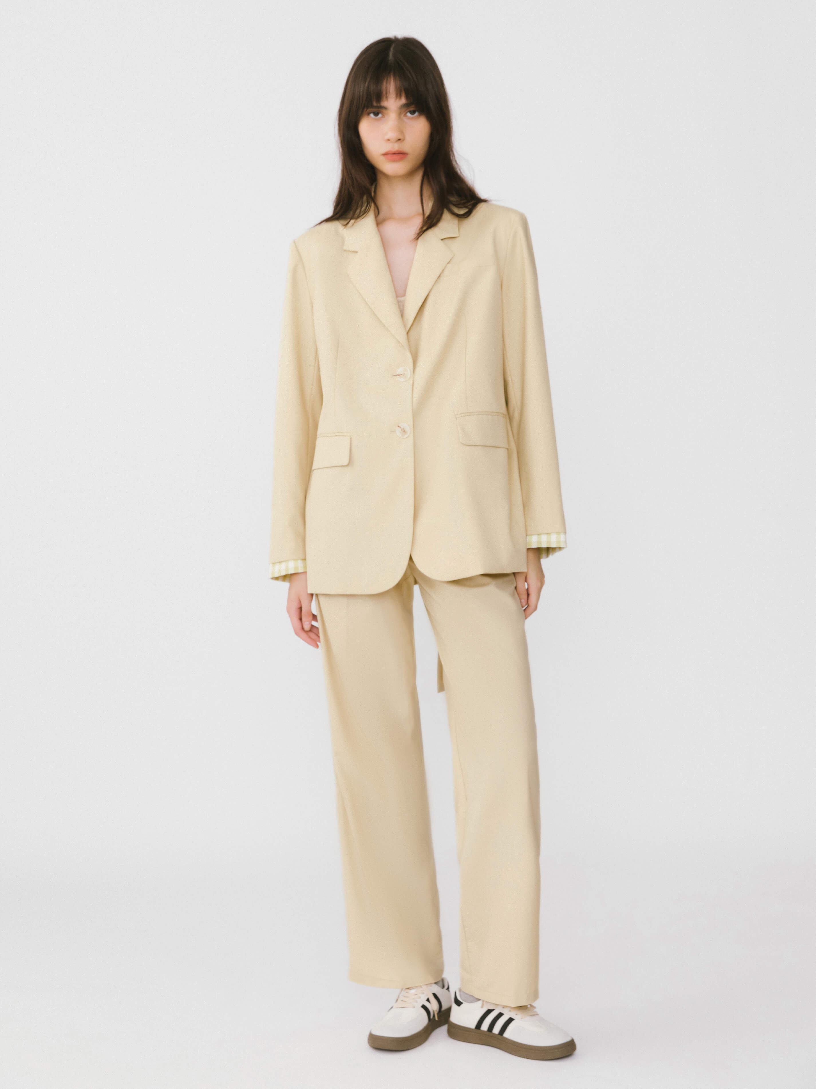 Checkered Peekaboo Tailored Trousers-12