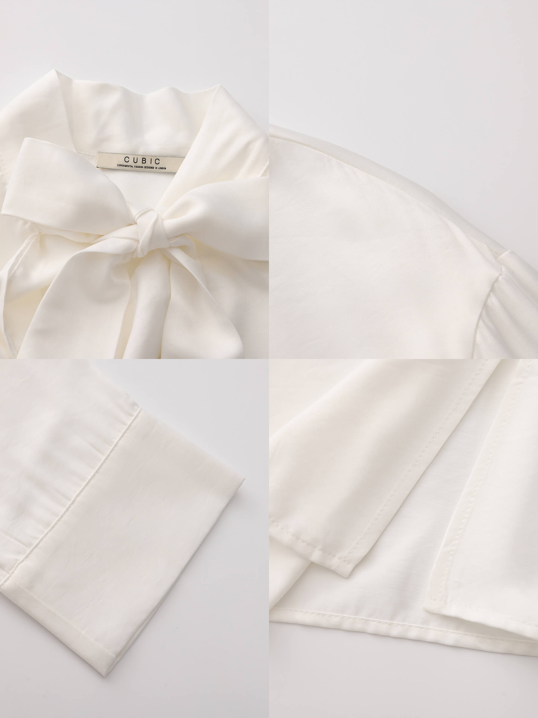 Oversize Satin Blouse with Tie-11