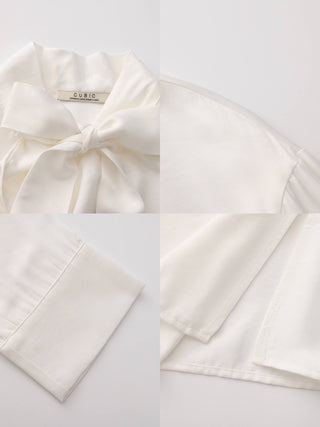 Oversize Satin Blouse with Tie