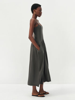 CUBIC Lyocell-Wool Blend Drop-Waist Midi Dress