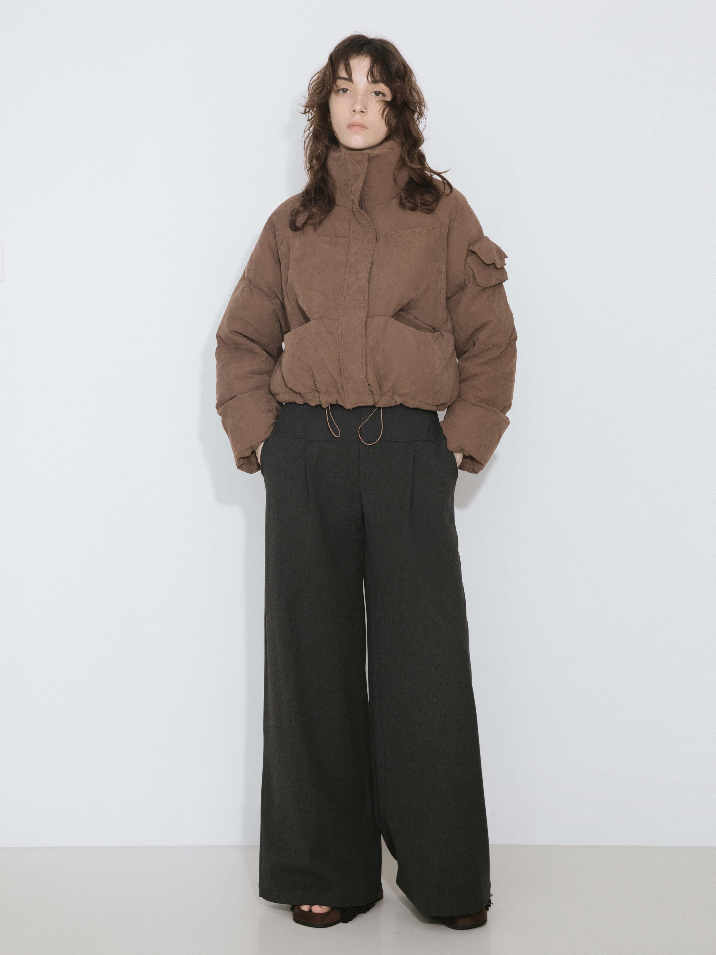 High Neck Short Puffer Down Coat-11