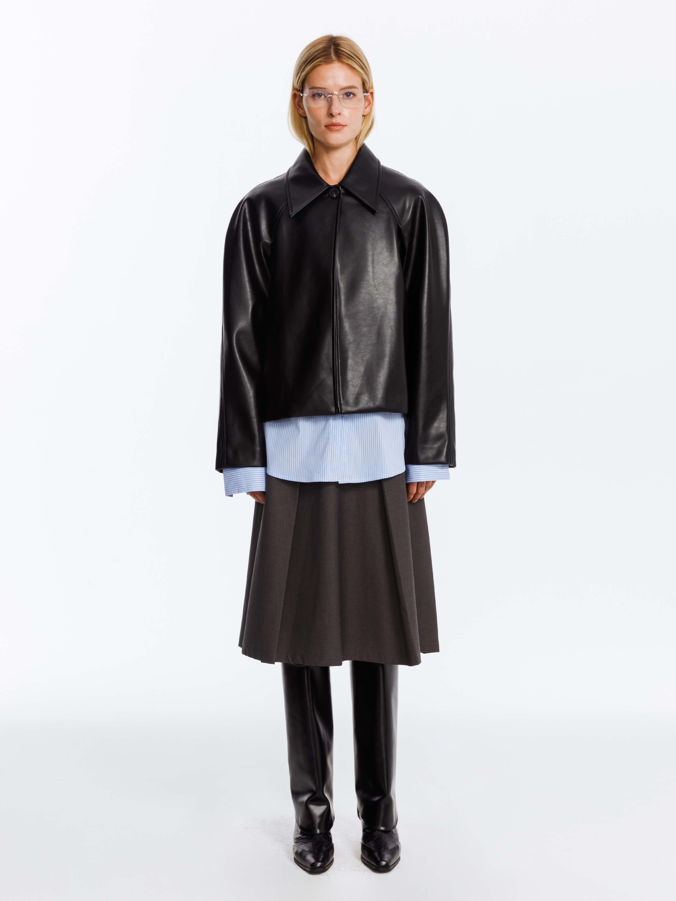 Oversized Faux Leather Jacket-10