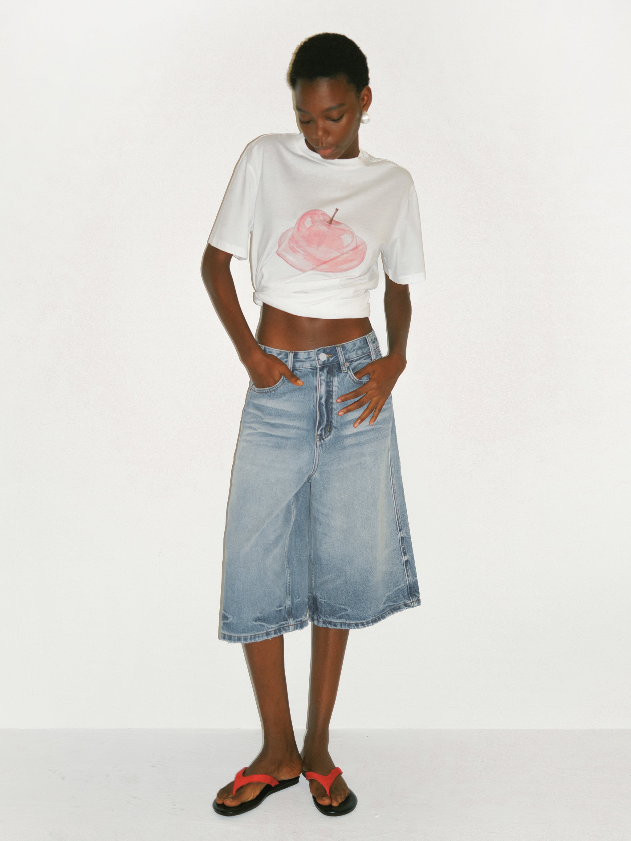 CUBIC Apple Print Oversized T-shirt-10