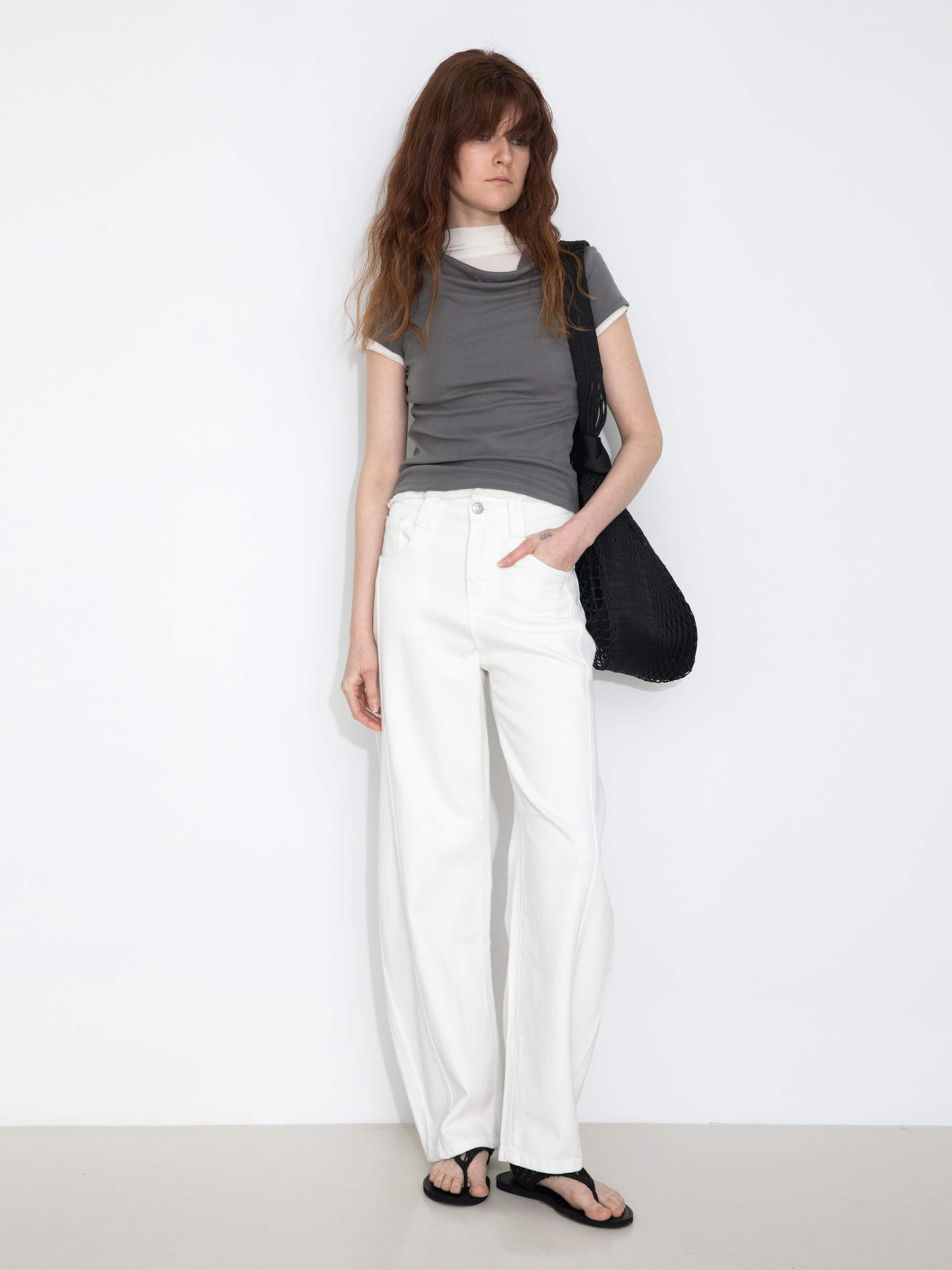 C by CUBIC Draped Neck Short-Sleeve T-Shirt-11