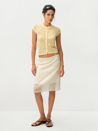 CUBIC Viscose Blend Short-Sleeve Sheer Cardigan