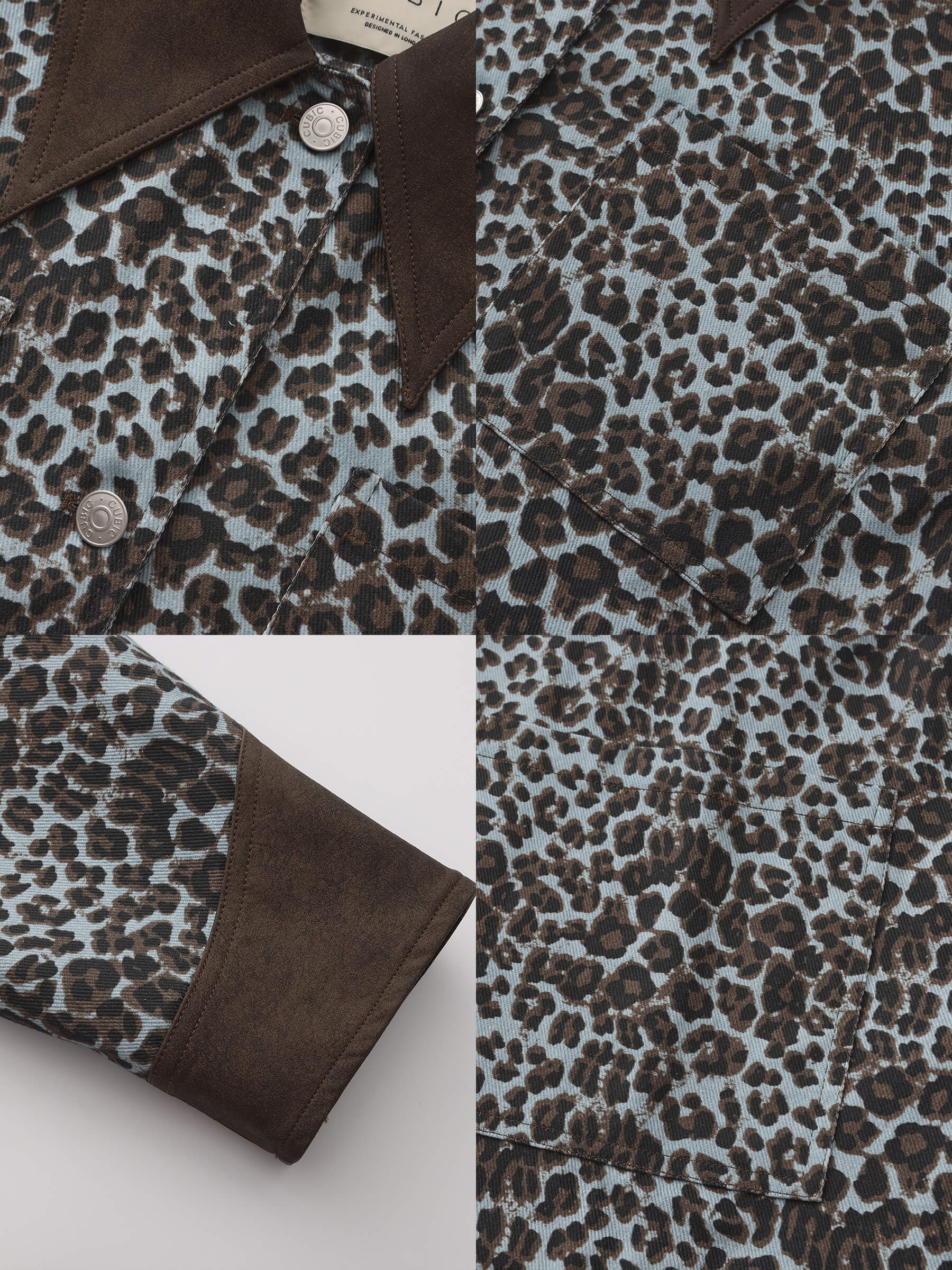 100% Cotton Leopard Print Color-Block Retro Casual Jacket-10