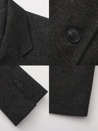 Classic Wool-Blend Tailored Down Coat