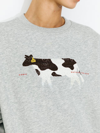 Cow Print Oversized Sweatshirt