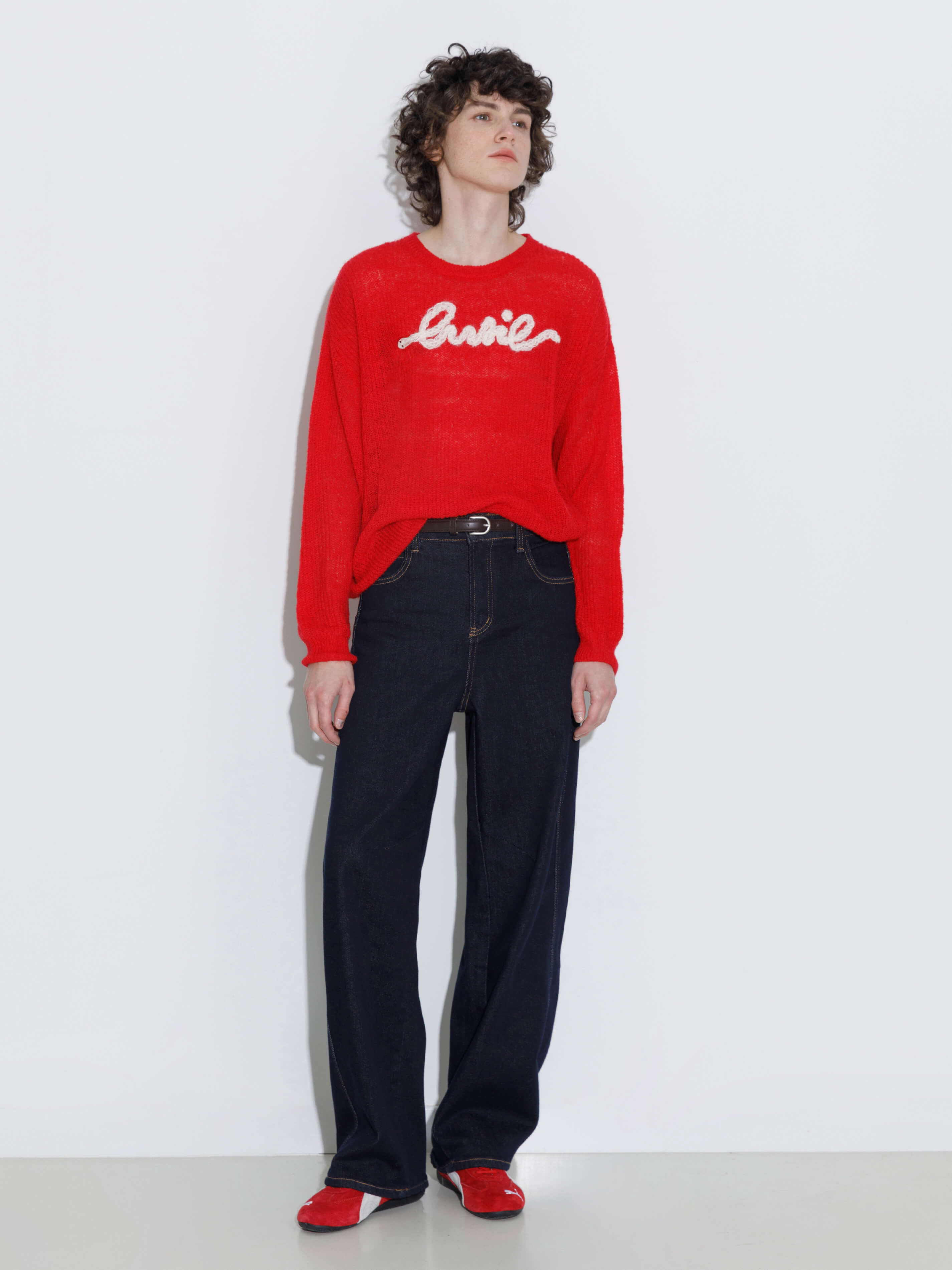 "CUBIC" Embroidered Crewneck Sweater-10