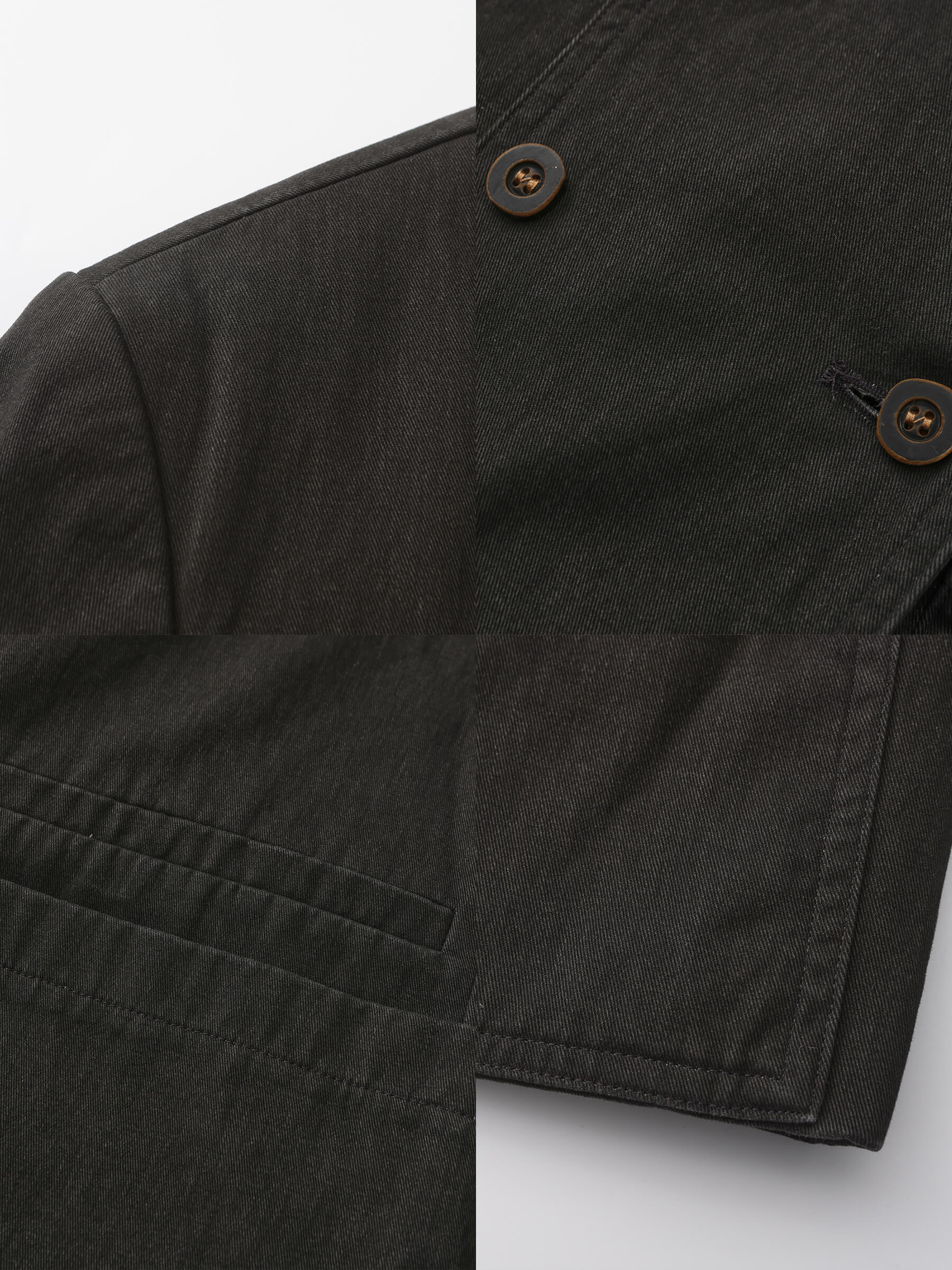 ONE BY CUBIC Black Tailored Double Breasted 100% Cotton Jacket-10