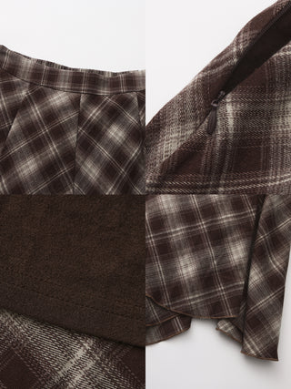 Vintage Plaid Asymmetric A-Line Skirt