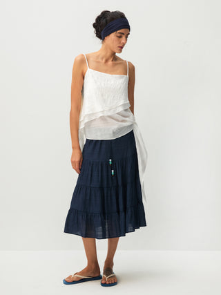 CUBIC Lyocell Asymmetrical Striped Camisole