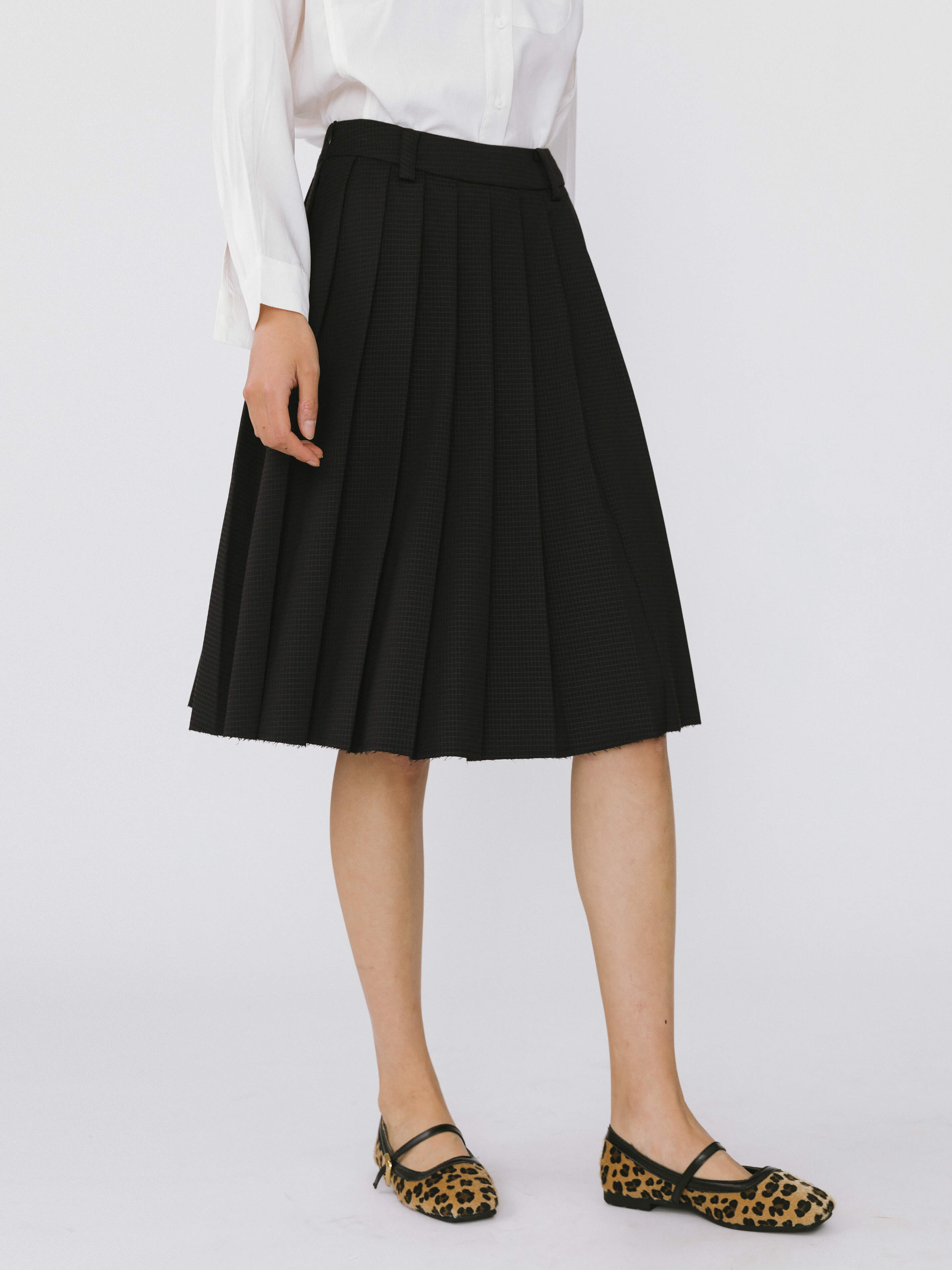 Plaid Pleated Skirt-11