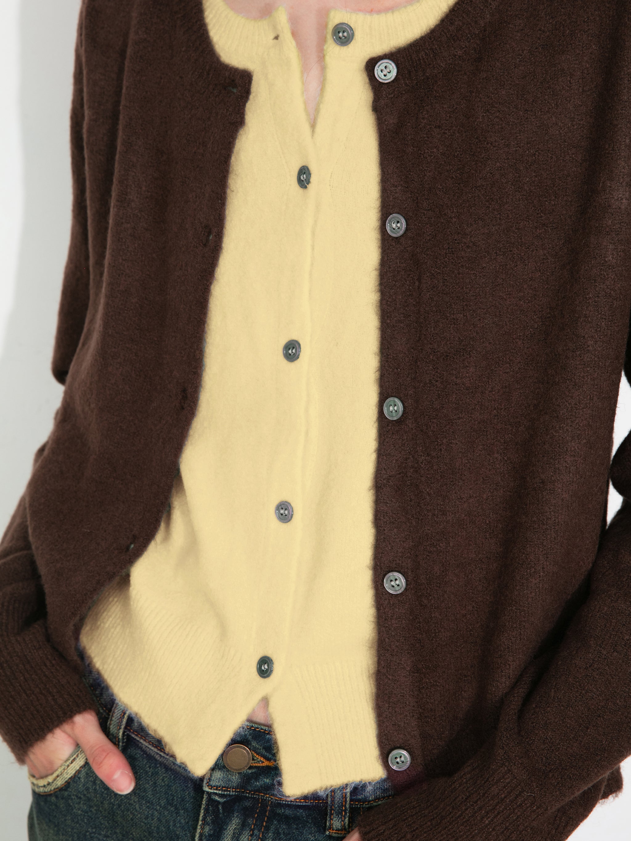 Crewneck Knit Button-Up Cardigan-10