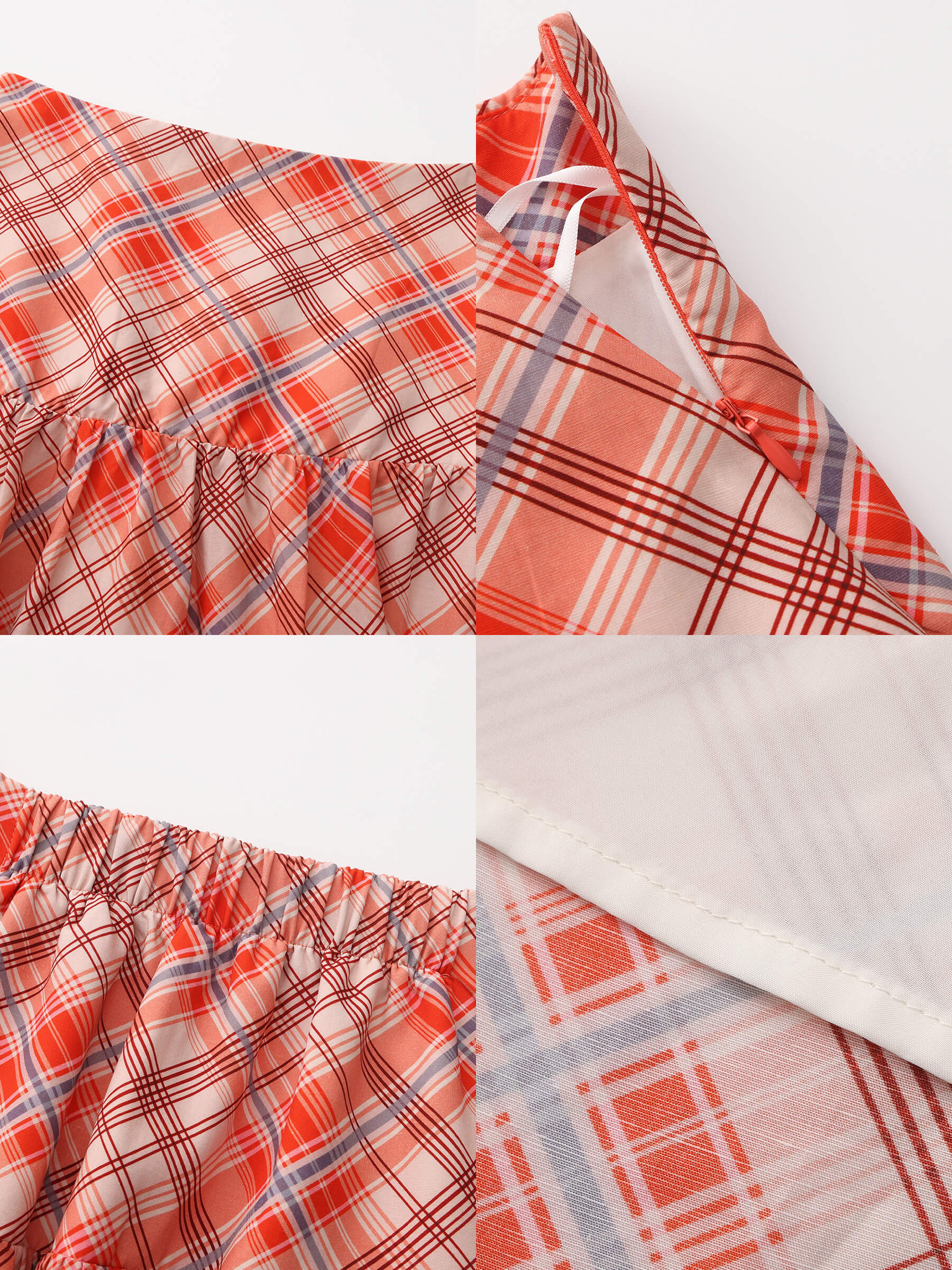 Red Checkered Maxi Skirt-10