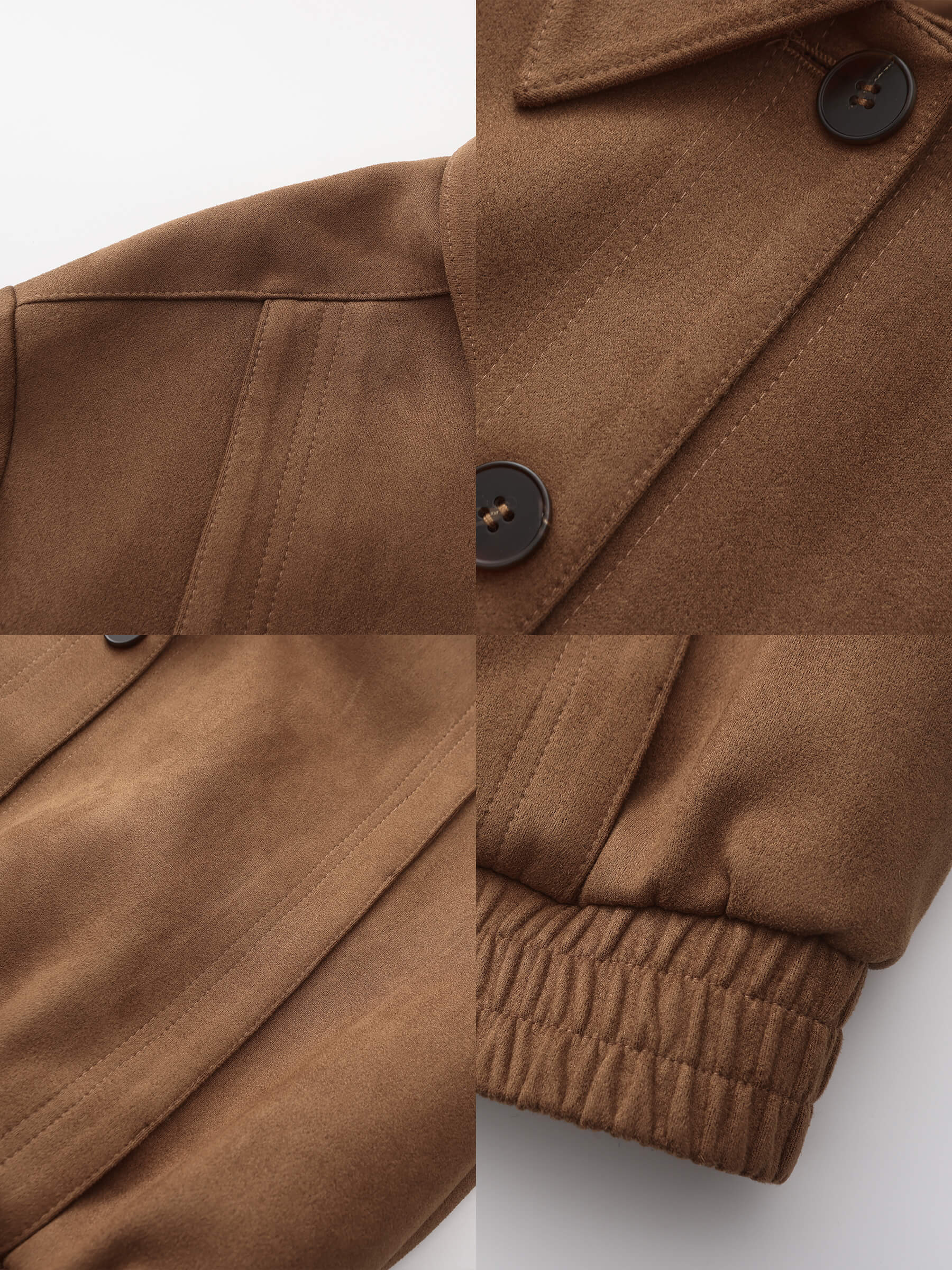 ONE BY CUBIC Elastic Hem Suede Jacket-10