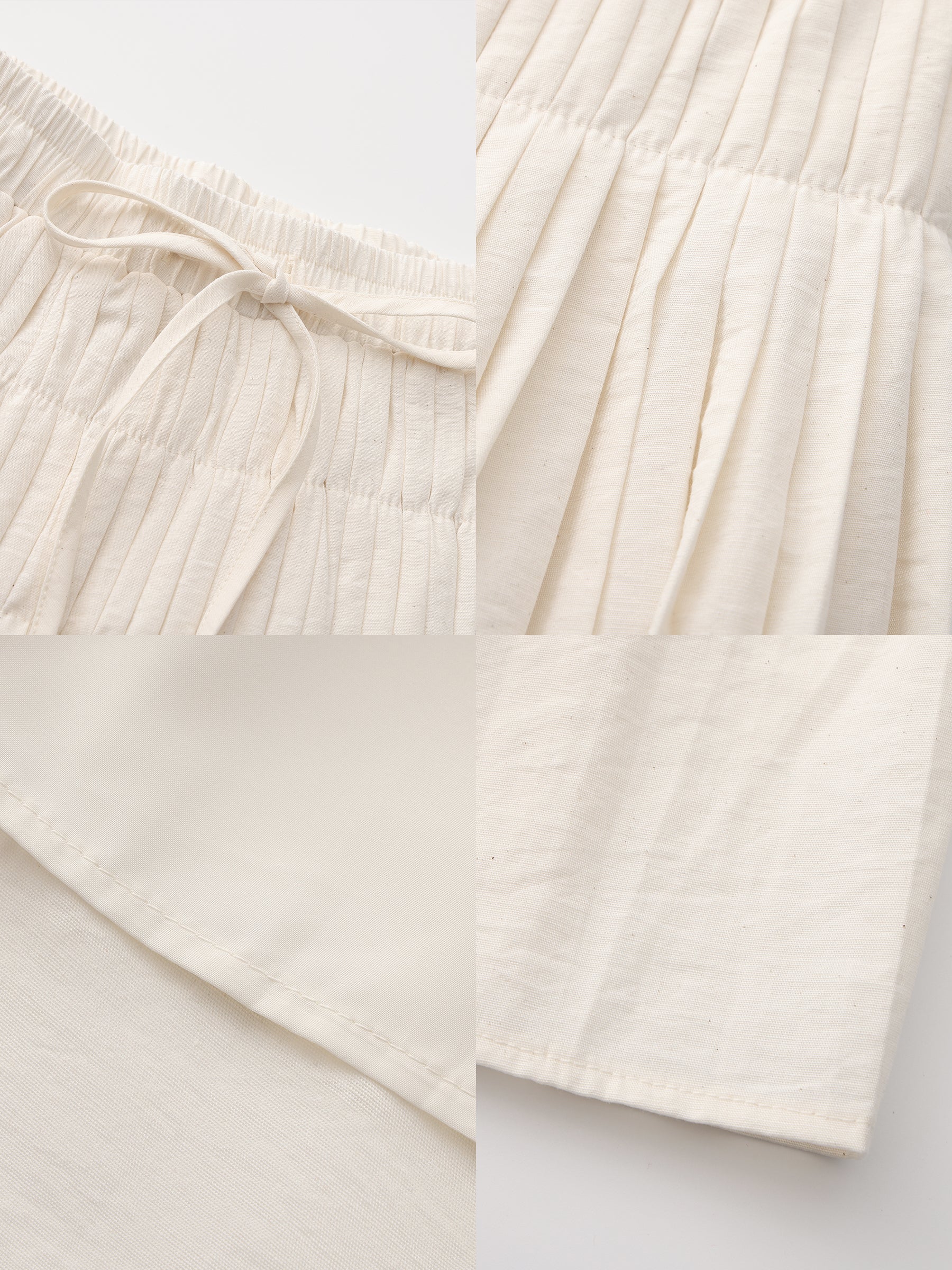 High-Waist Drawstring Pleated Skirt-9