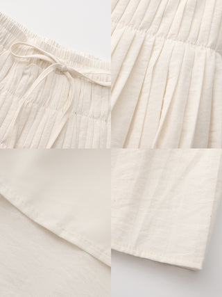 High-Waist Drawstring Pleated Skirt