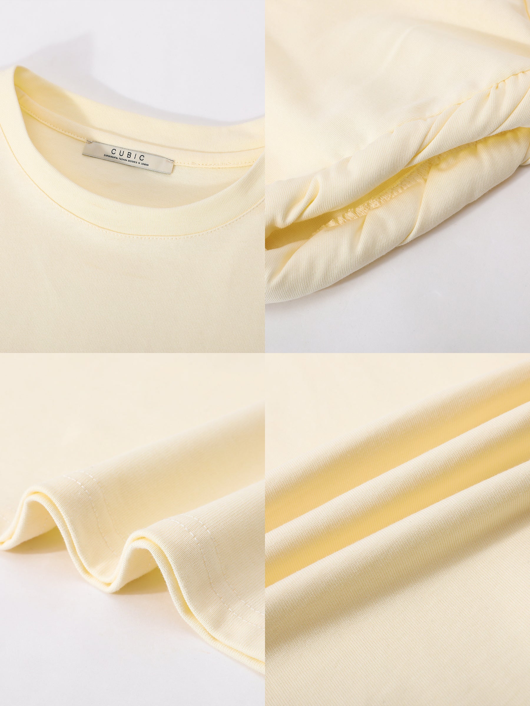 Round Neck White Casual T-shirt-10