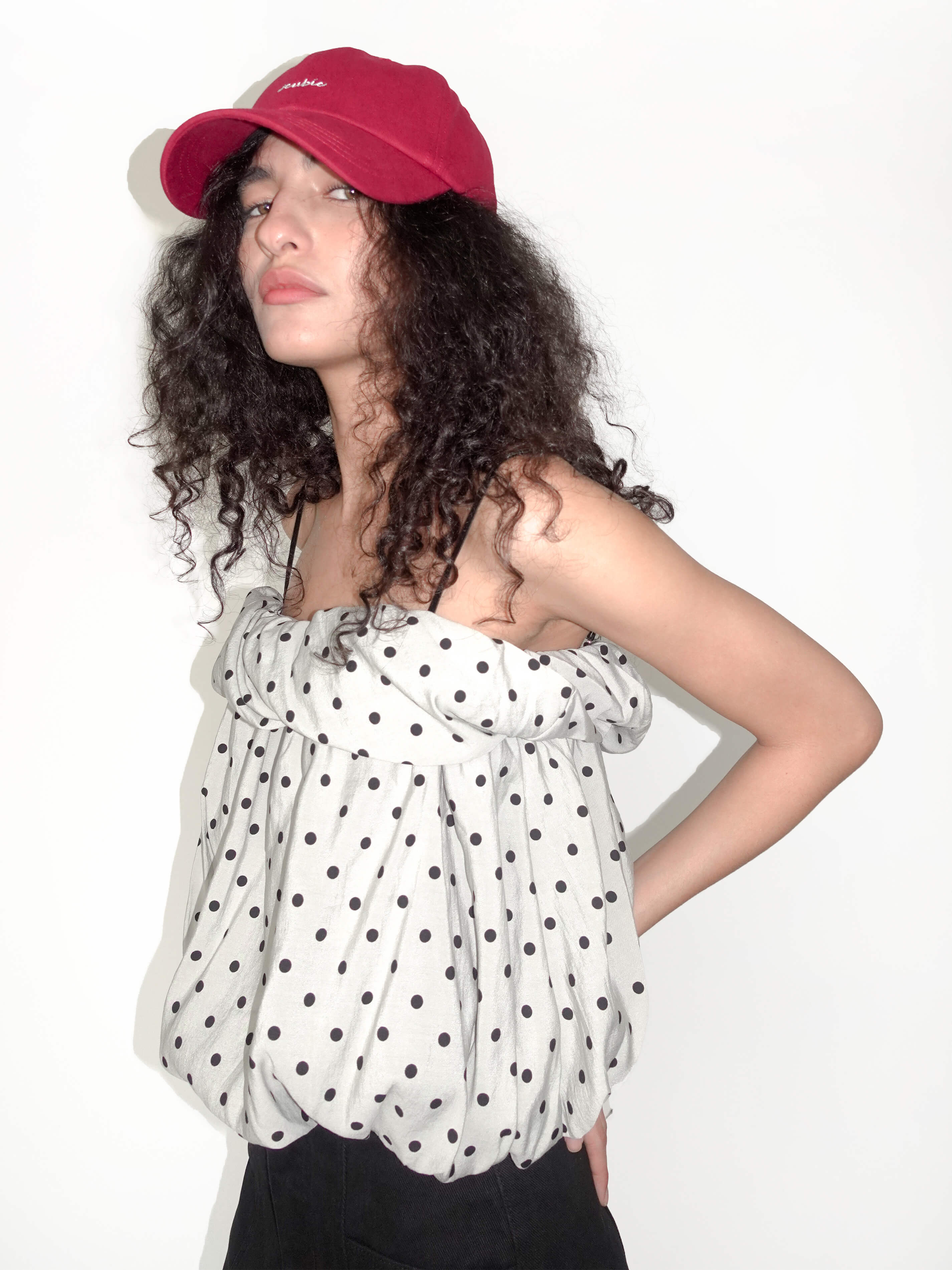 Polka Dots Print Cropped Cami Top-11