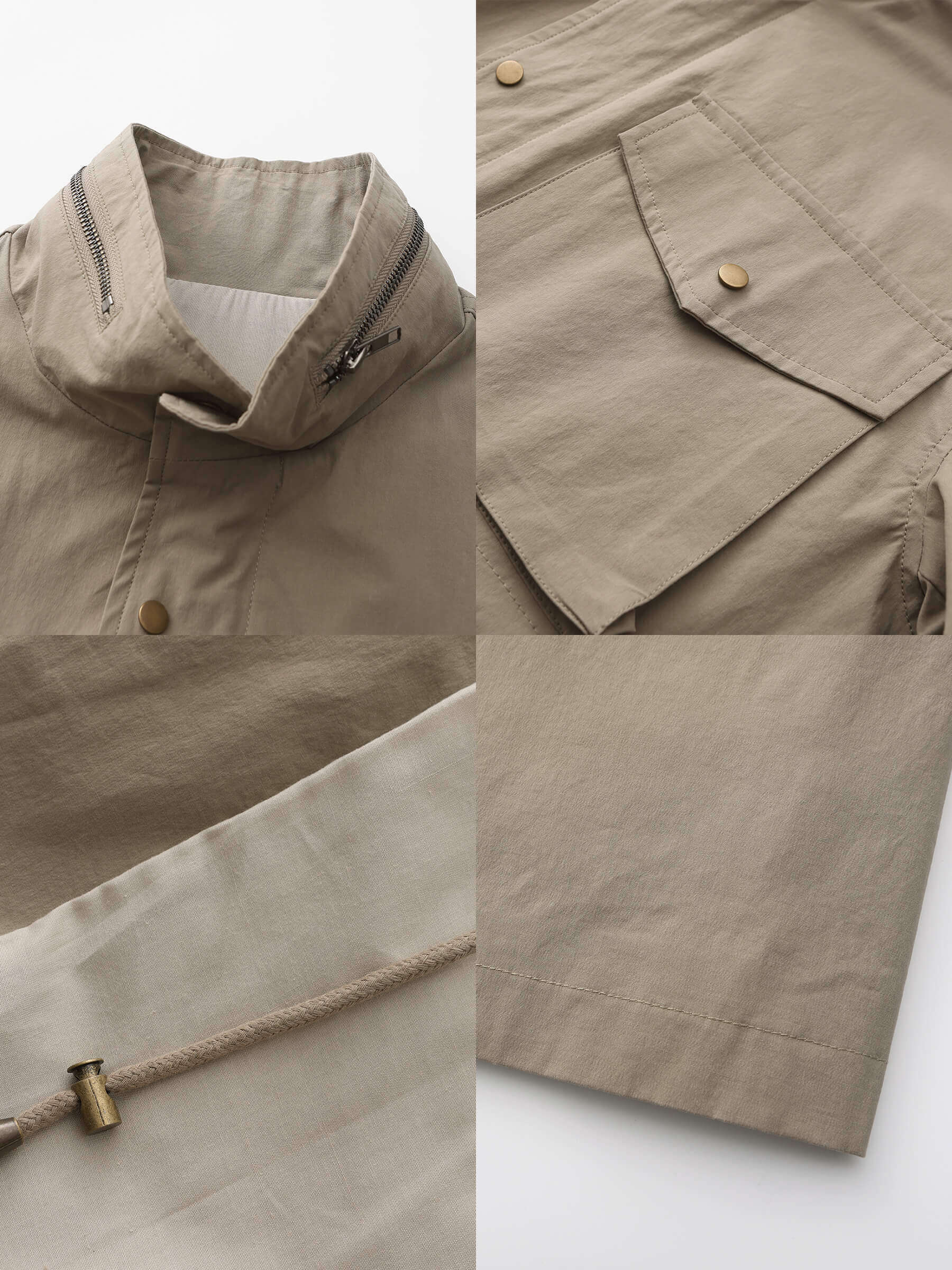 ONE BY CUBIC Funnel Neck 100% Cotton Cargo Jacket-10