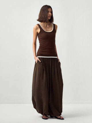 CUBIC Lyocell Wool Blend U-Neck Fitted Tank