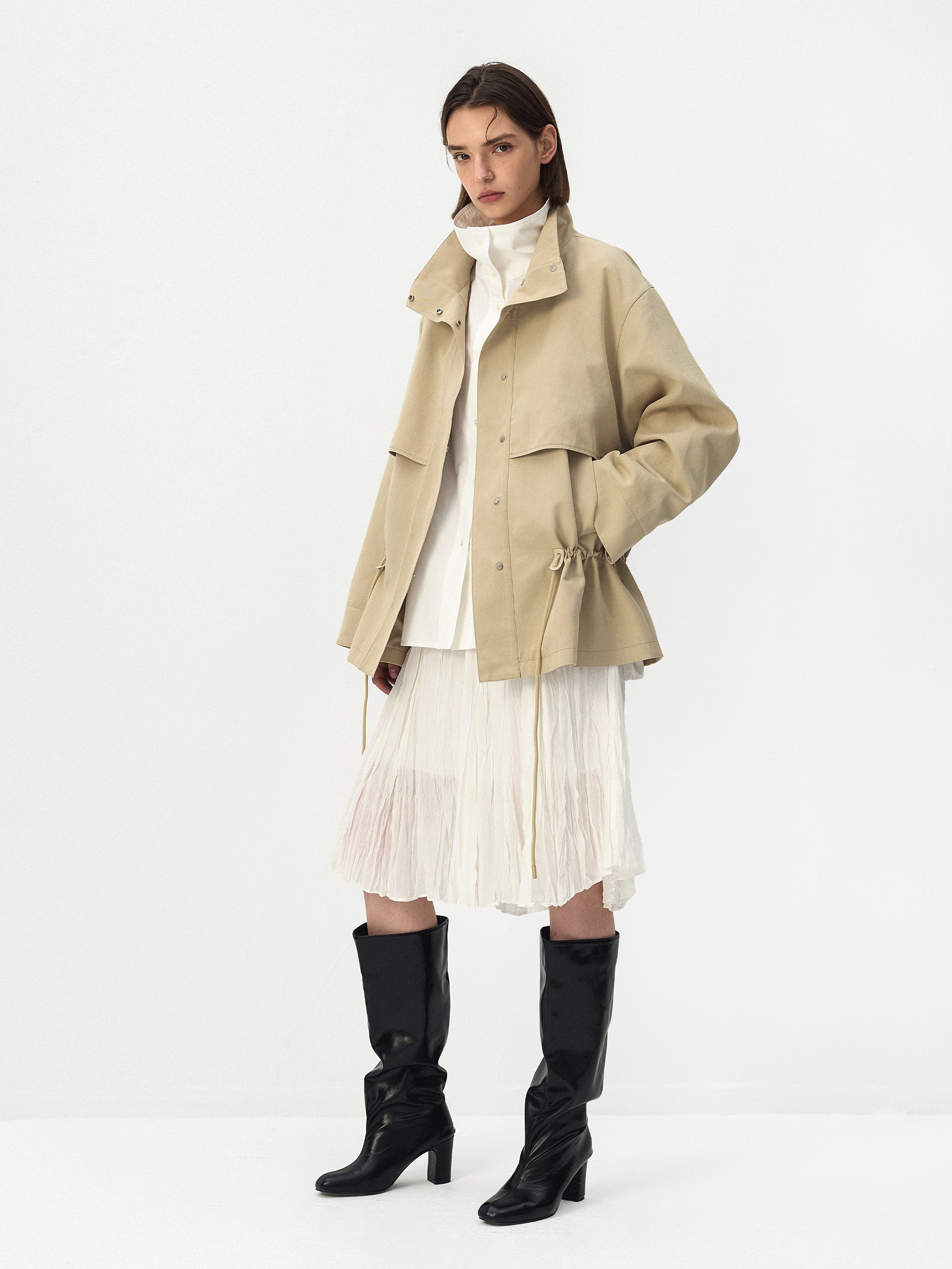 CUBIC Drawstring Cotton Field Jacket-10