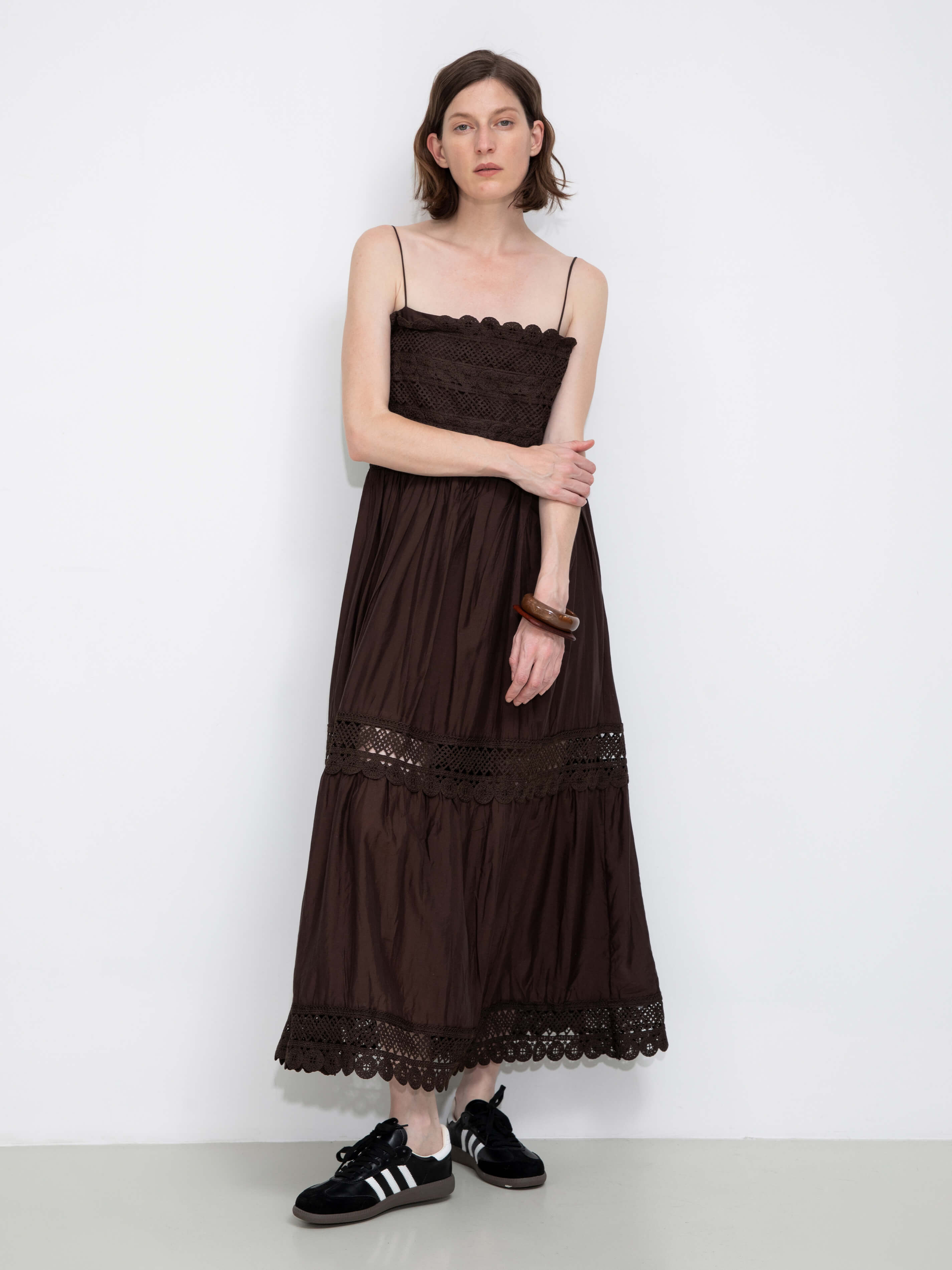 Crochet Lace Panelled Maxi Cami Dress-8
