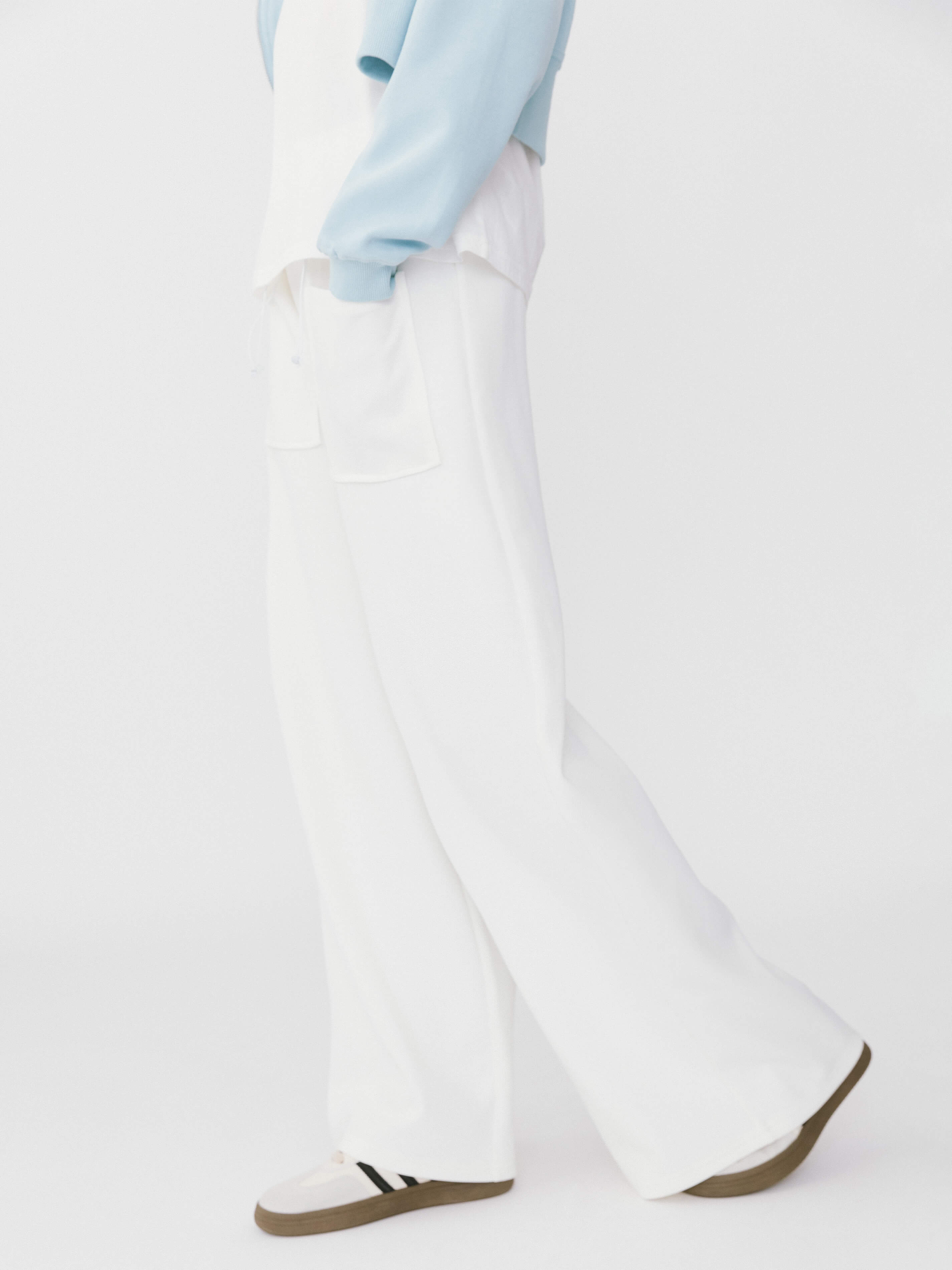 Double Drawstring Wide Leg Trousers-13