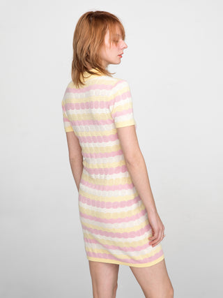 Polo Short Sleeve Striped Knit Dress