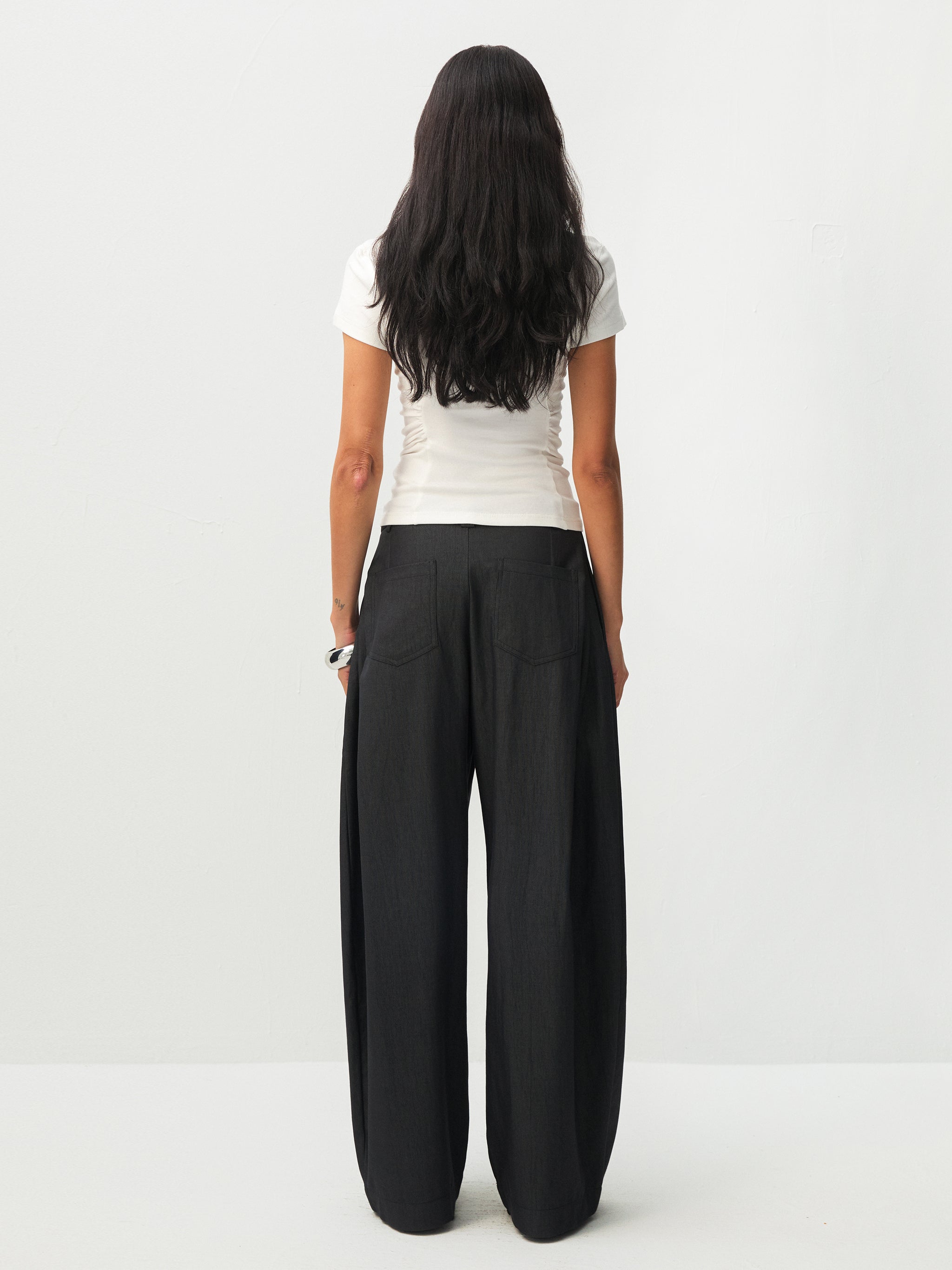 Wide-Leg Tapered Tailored Trousers-10
