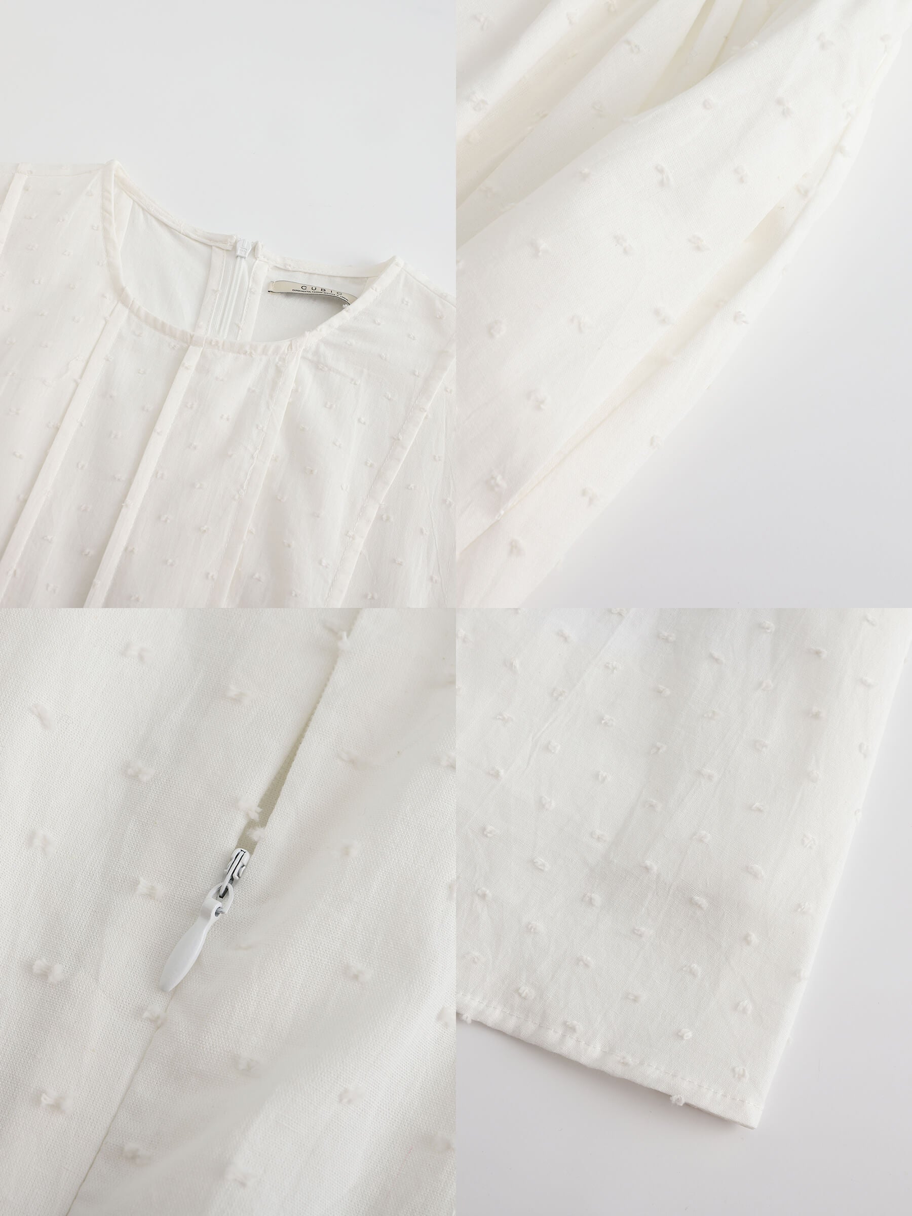 Pure Cotton Sleeveless White Dress-10